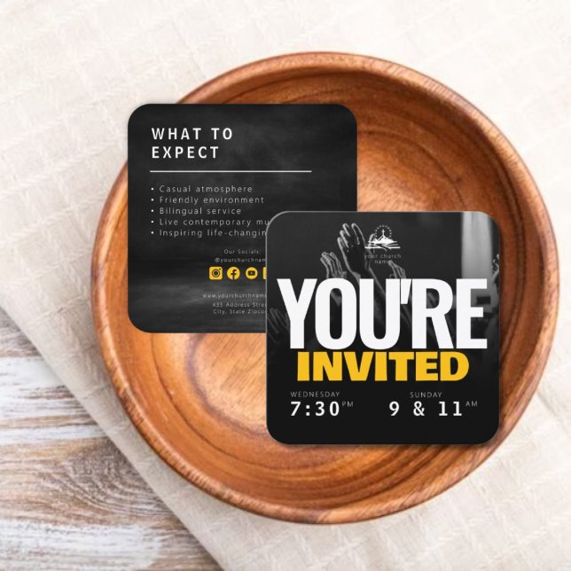 D'appel Modèle de carte d'invitation d'église (Church Invite Calling Card Template)