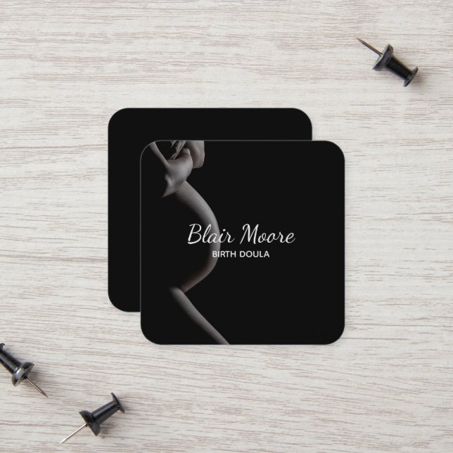D'appel Naissance noire Doula Carte de visite de grossesse (Devant/Arrière en situation)