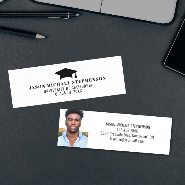 D'appel Nom du diplôme insérer un carte photo simple (Graduate name insert card with photo)