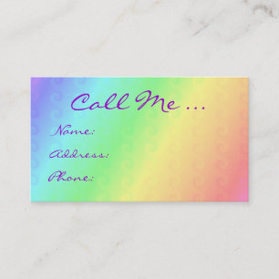 D'appel Pastel Colors Contactez-moi Carte