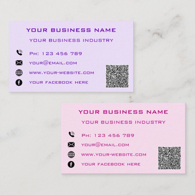D'appel Personnalisation de votre modèle de carte de visit (Devant / Derrière)