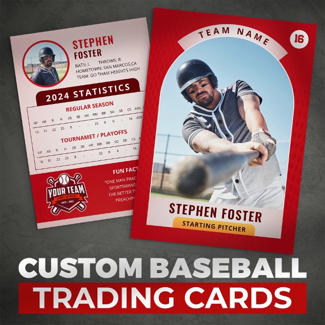 D'appel Photo de joueur de carte de baseball Red Pro (Créateur téléchargé)