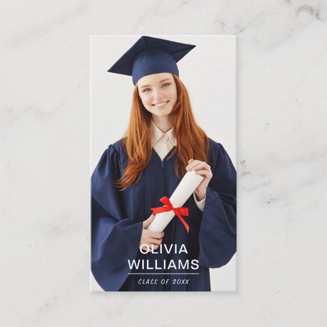 D'appel Photo Graduation Moderne Simple Script Carte d'app (Devant)