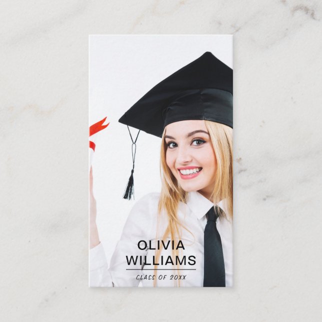 D'appel Photo Graduation Moderne Simple Script Carte d'app (Devant)