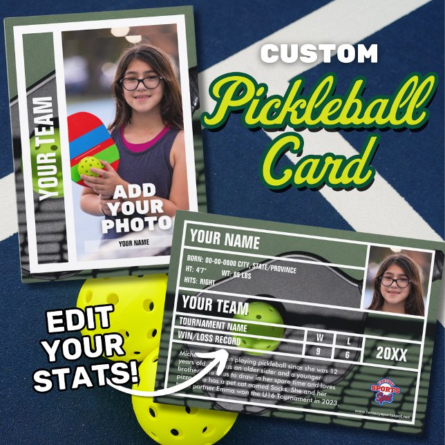 D'appel Pickleball Lecteur Carte de commerce Souvenir - Ve (Pickleball player trading card. )
