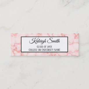D'appel Pink Marble Graduation Insérer la carte de nom