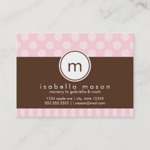 D'appel Points roses et Brown et carte de maman de rayures