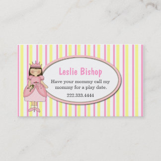 D'appel Princesse Girl avec la carte de date rayée de jeu