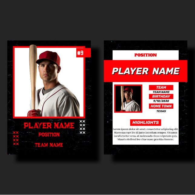 D'appel Profil de joueur de carte de baseball rouge person (Créateur téléchargé)