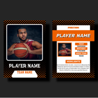 D'appel Profil de joueur de carte de commerce de basket-ba
