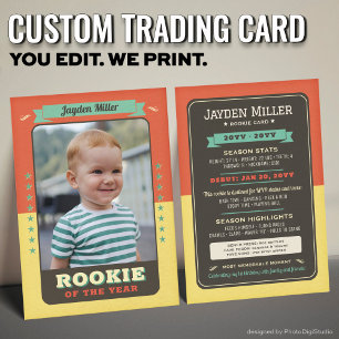 D'appel Rookie Année Baseball 1er Anniversaire Carte de co