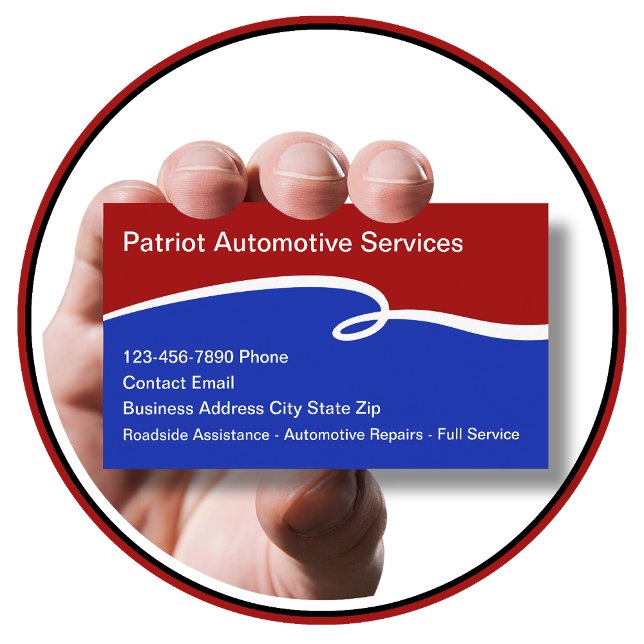 D'appel Service automobile Carte de visite patriotique (Créateur téléchargé)