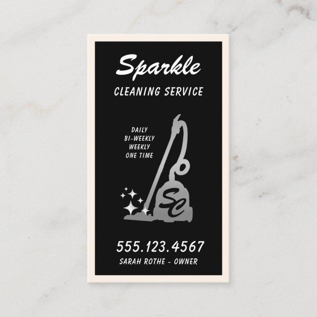 D'appel Service De Nettoyage Maison Monogramme, Carte D'Ap (Devant)
