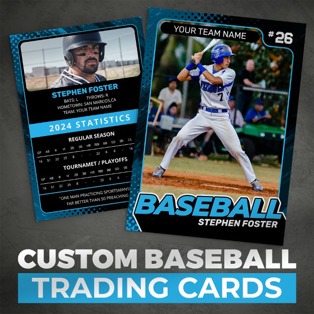 D'appel Statistiques de carte de baseball personnalisée bl (Créateur téléchargé)