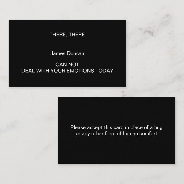 D'APPEL UNE CARTE DE VISITE "CÂLIN" (Devant / Derrière)