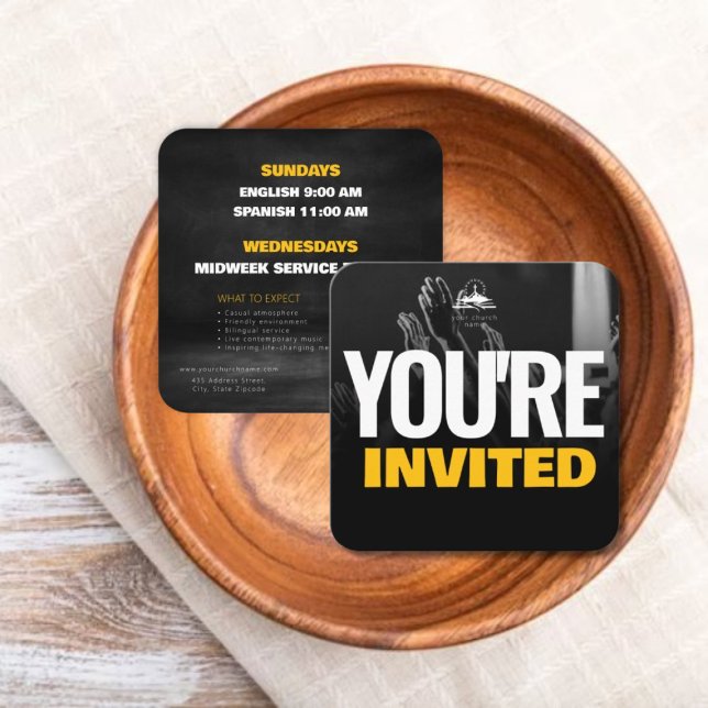 D'appel Venez à l'église avec nous Carte de visite modèle (Come to Church With Us Calling Card Template)