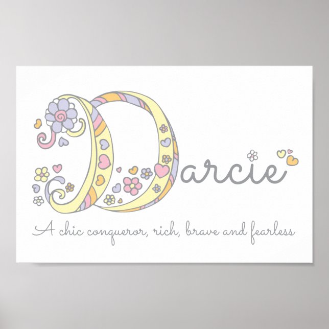 Darcie lettre D nom signifiant affiche d'art pour  (Devant)
