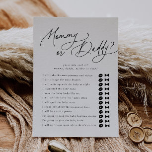 DARCY Devine Qui Maman Papa Baby shower Carte de j