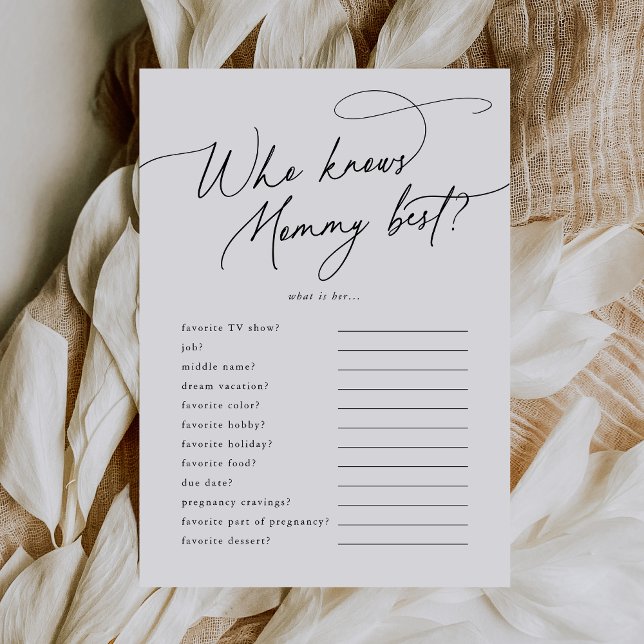 DARCY Qui Connaît Maman Meilleur Baby shower Carte (DARCY Who Knows Mommy Best Baby Shower Game Card)