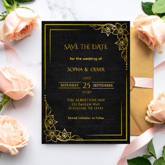 Dark Academia Gothic Elegant Wedding Save the Date