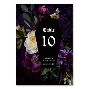 Dark Academia Gothique Floral   Numéro de table