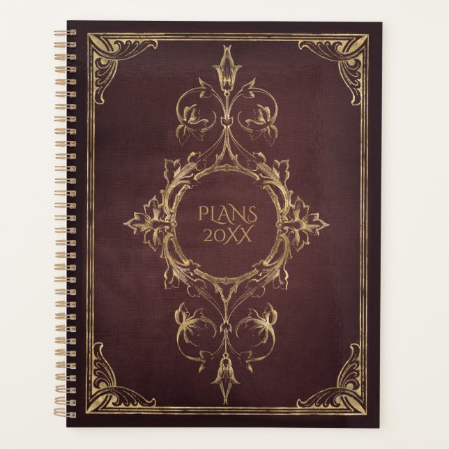 Dark Academia Vintage Scrollwork Book Cover (Devant)