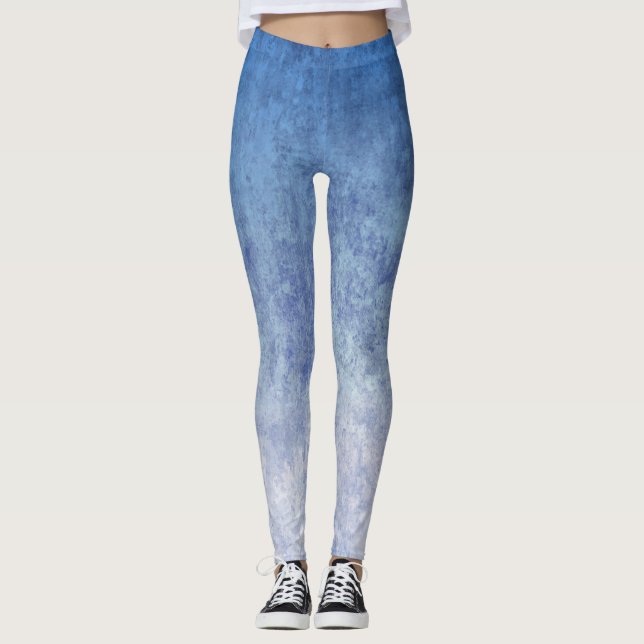 Dark Blue and Light Blue Mixed Color Leggings (Devant)