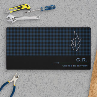 Dark Blue Buffalo Check Monogrammed For Him