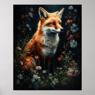 Dark Cottagecore Red Fox Art Imprimer Poster