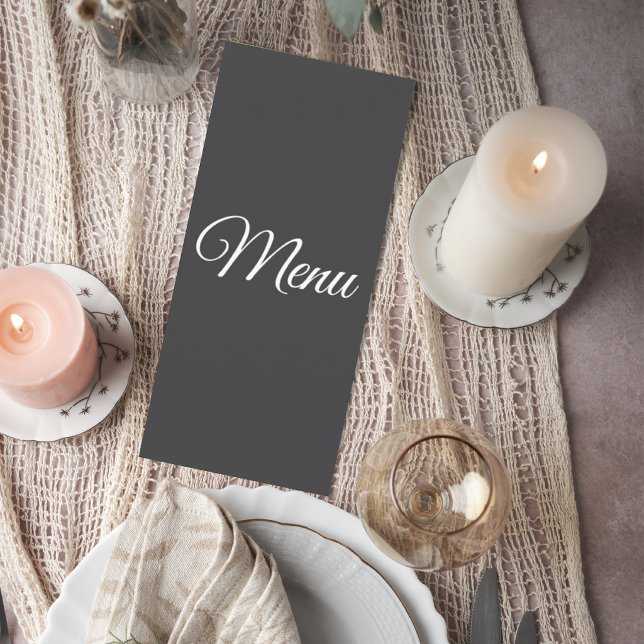 Dark Gray Wedding Menu Card (Créateur téléchargé)