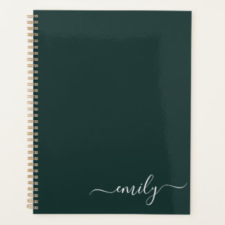 Dark Green Modern Script Nom du monogramme