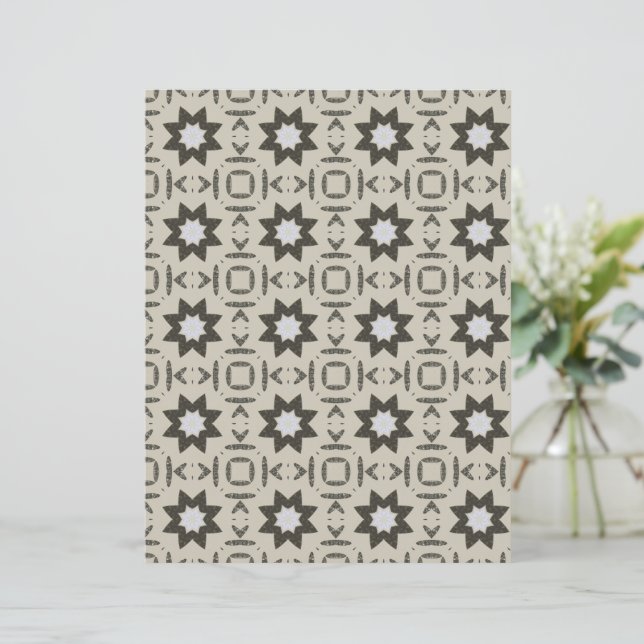 Dark Grey Stars on cream scrapbooking paper  (Debout devant)