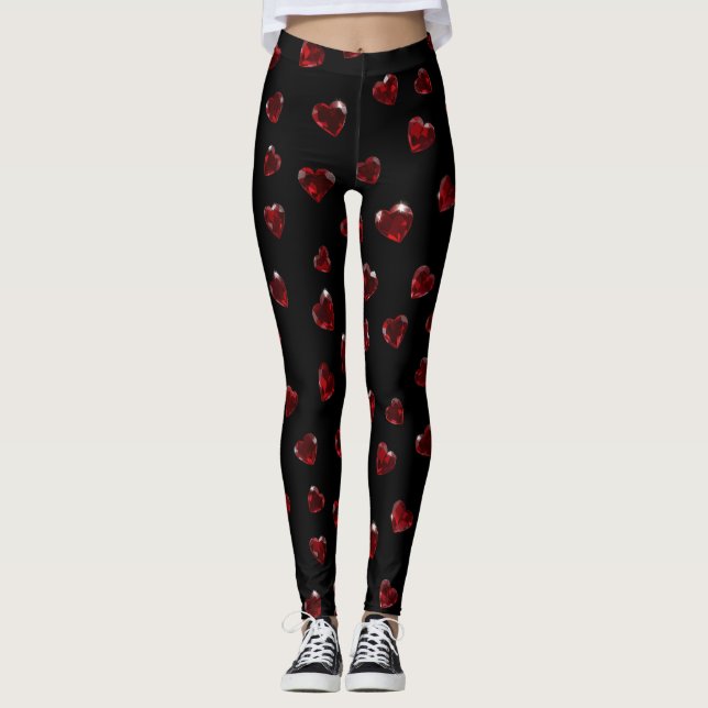 Dark Jeweled Heart Leggings (Devant)