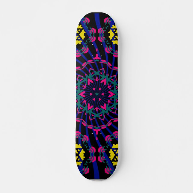 Dark Kaleidoscope Design : Skateboard personnalisé (Devant)