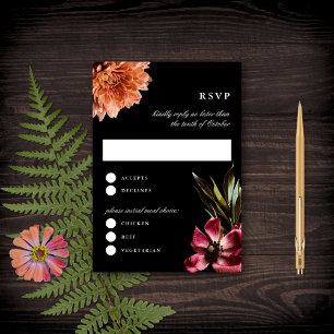 Dark + Moody Elegant Floral Black Mariage Réponse