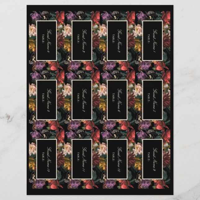 Dark Moody Floral romantique do-it-yourself Cartes (Devant)