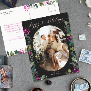 Dark Moody Happy Holidays Photo Carte postale