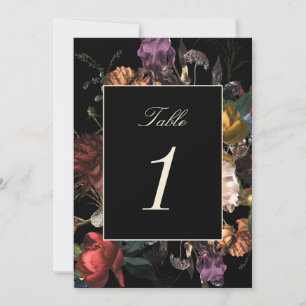 Dark Moody Romantic Dutch Mariage Numéro de table