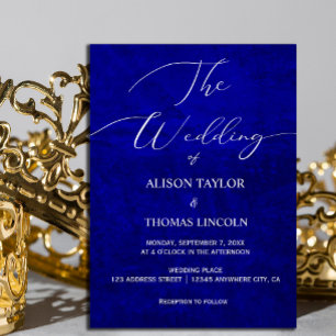 Dark Moody Royal Blue avec rayures Invitation