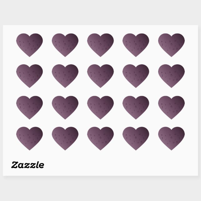 Dark Ombre Musical Notes Sticker Coeur (Feuille)
