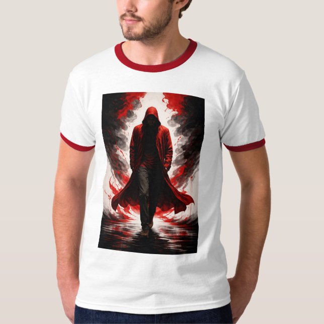 Dark Power Awakening Red Hooded Figure T-Shirt (Devant)