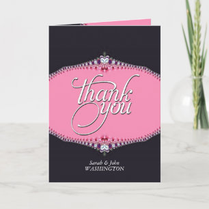 Dark Purple Black Pink Elegant Dentelle Merci Cart