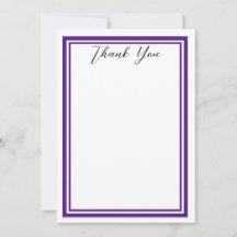 Dark Purple Minimalist Merci Cartes