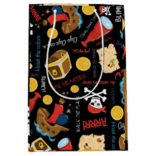 Dark Treasure Island Party Pirate moyen Cadeau sac