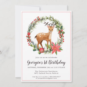 Darling Reindeer Invitation de fête d'anniversai