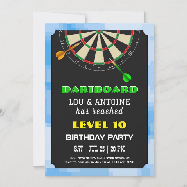 Dartboard Gamer Birthday Invitation (Devant)