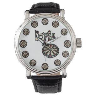 Dartboards Et Darts Nom, Montre Mens En Cuir