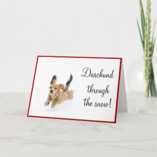 Daschund par la neige ! Carte