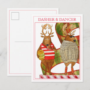 DASHER DANCER Carte postale