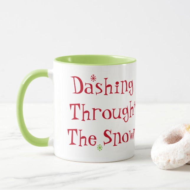 Dashing À Travers La Mug De Neige (Avec donut)